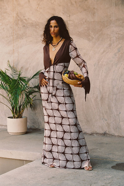 Thea Block Print Maxi Dress - XS Size - Women's Dresses - 12th Tribe Thea Block Print Maxi Dress - XS Size - Women's Dresses - 12th Tribe