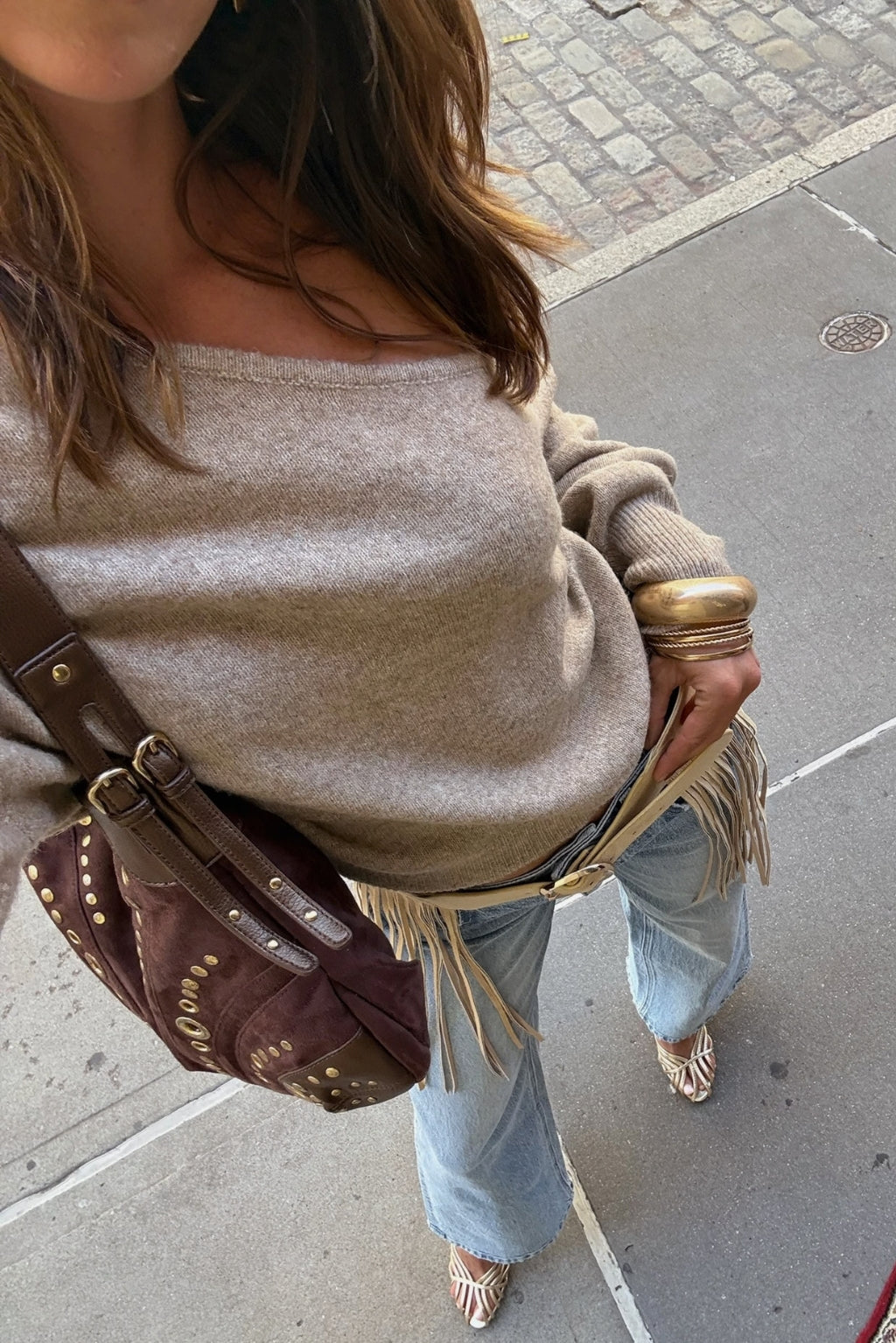 Margot Taupe Asymmetrical Sweater