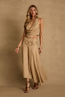 Sandbar Gold Lurex Maxi Skirt
