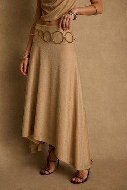 Sandbar Gold Lurex Maxi Skirt