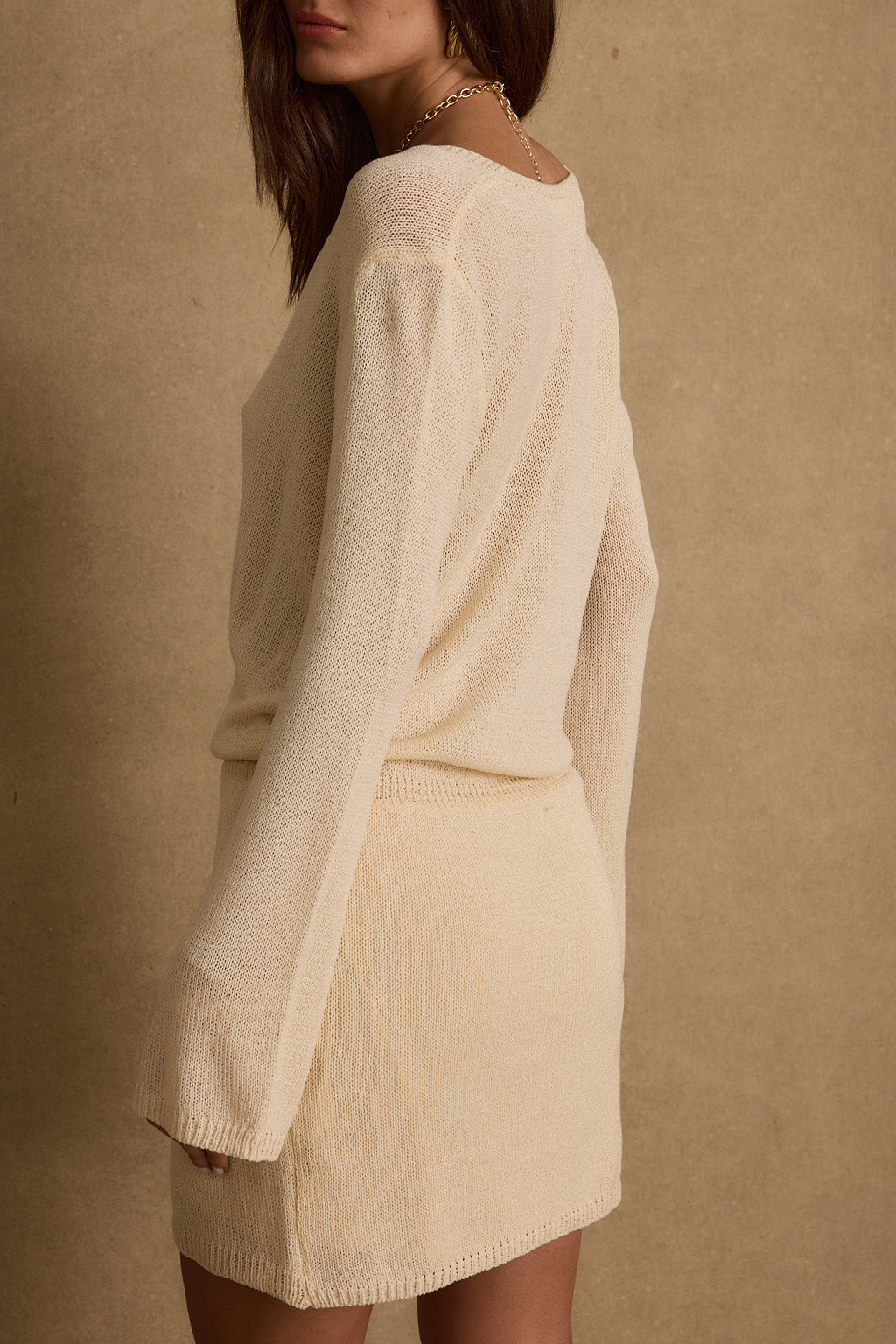 Alma Cream Knit Mini Dress