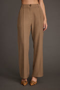 Virginia Taupe Seamed Slim Leg Trousers