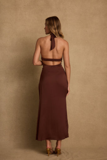 Belted Midi Dress - Espresso