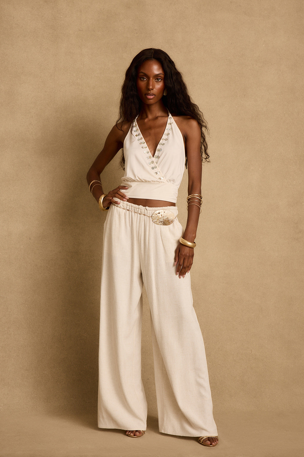 Venice Ivory Halter Top | 12th Tribe