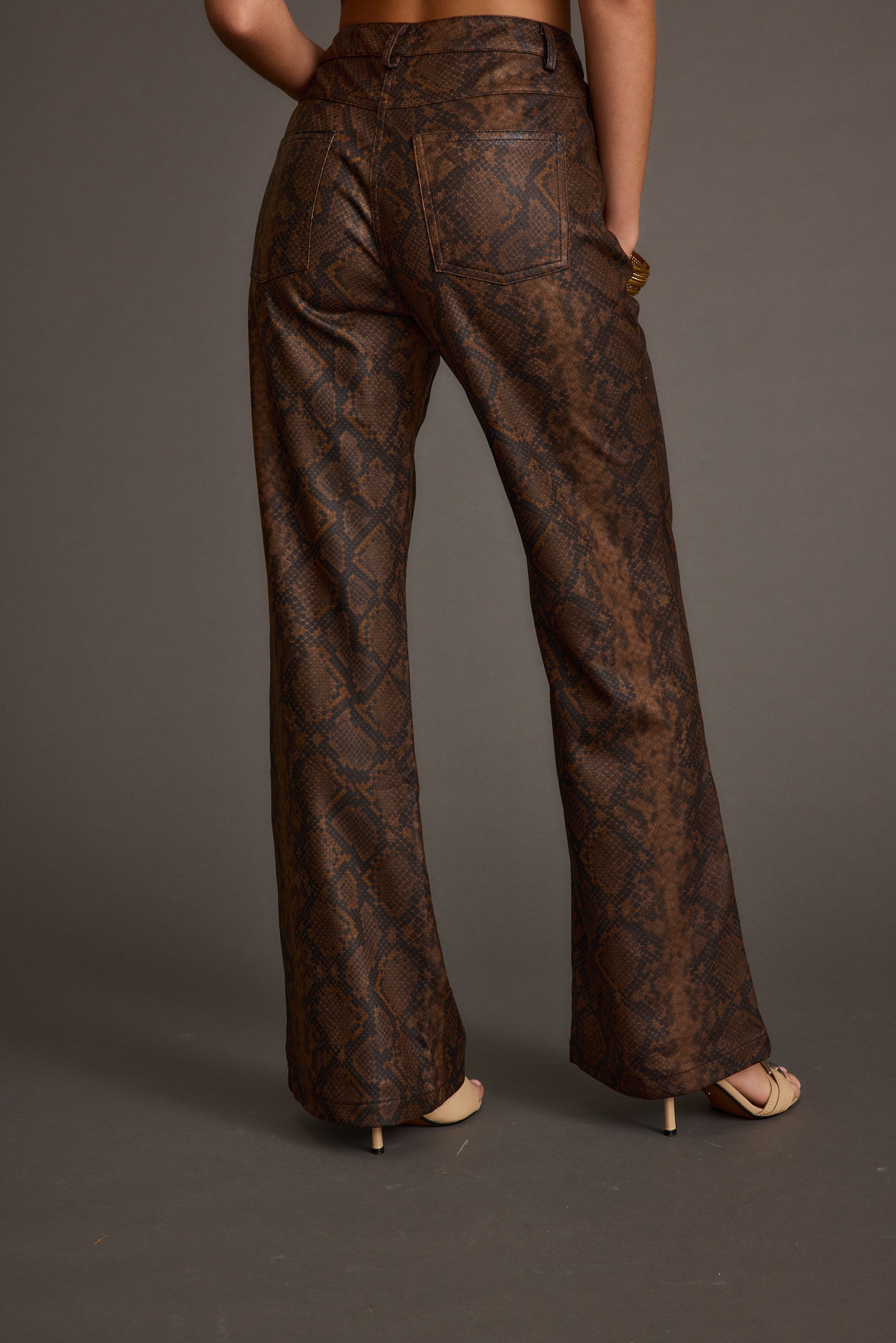 Viper Room Snake Print Vegan Leather Pants