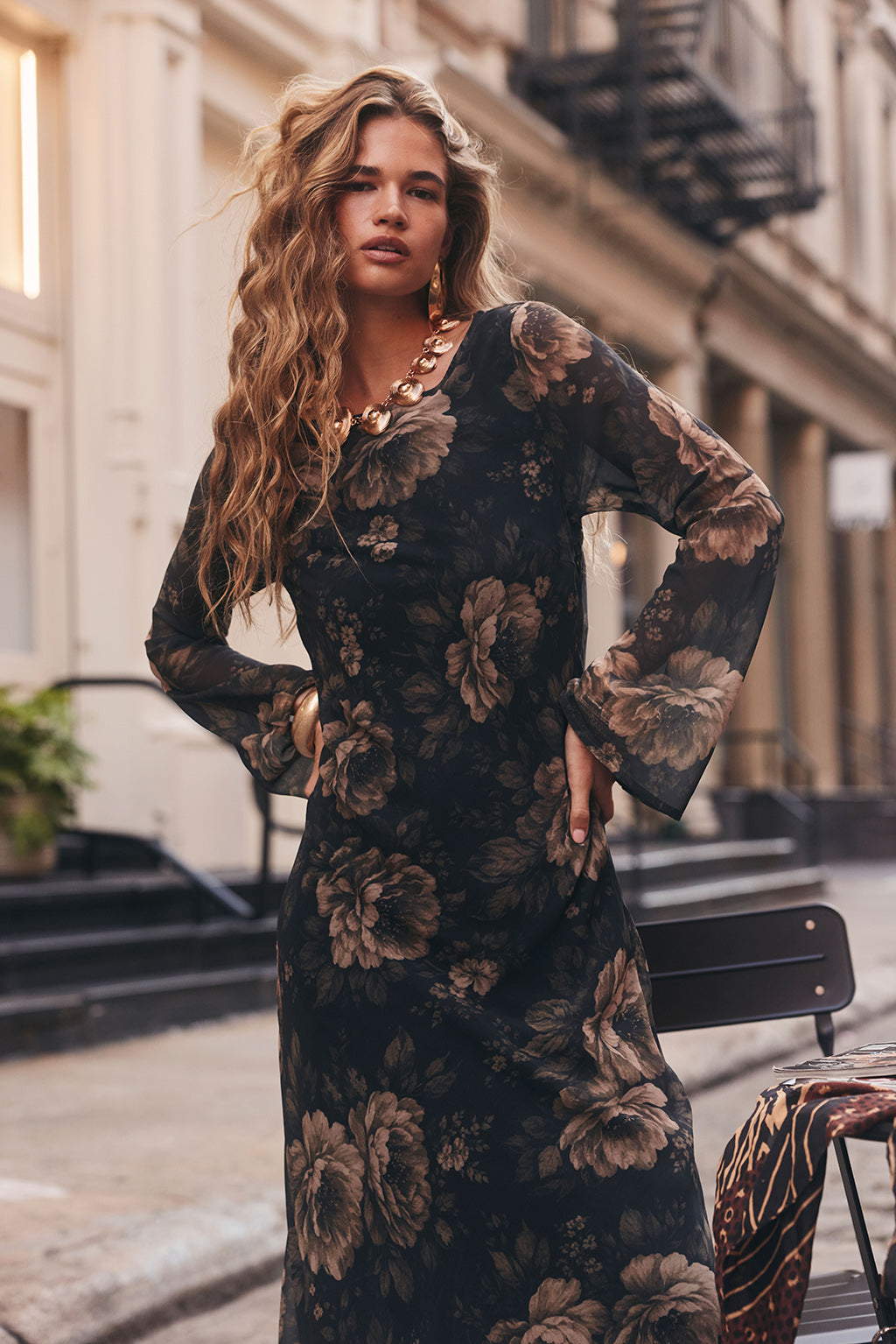 Vivienne Floral Chiffon Maxi Dress