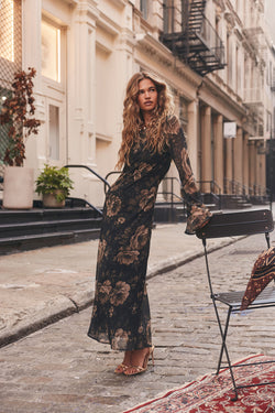 Vivienne Floral Chiffon Maxi Dress