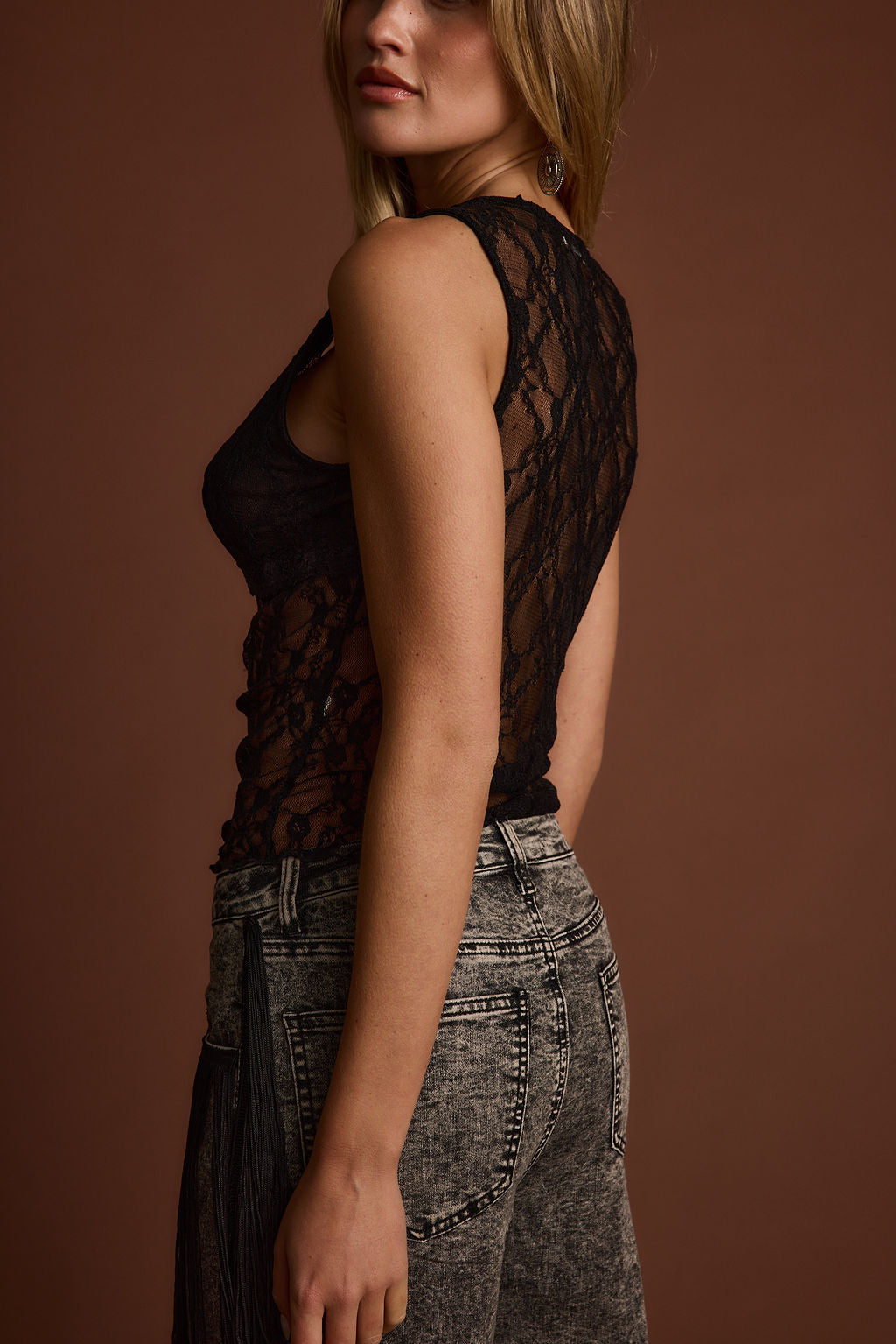 Wilda Black Lace Tank