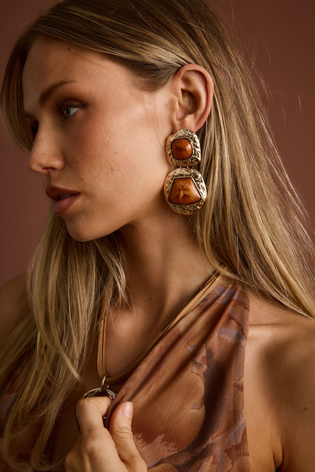 Wild Ember Gold Statement Earrings