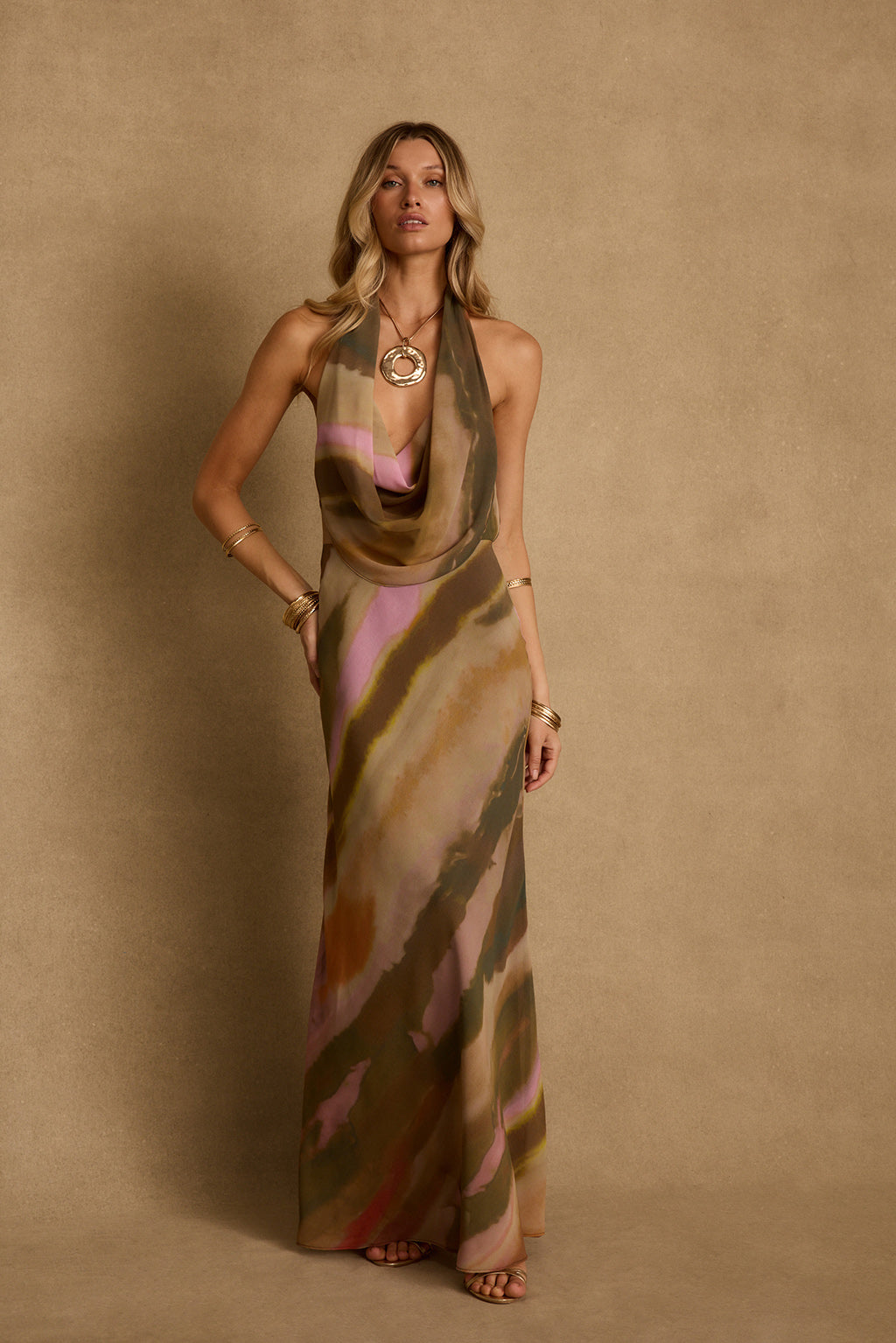 PRIVY Windansea Abstract Maxi Dress
