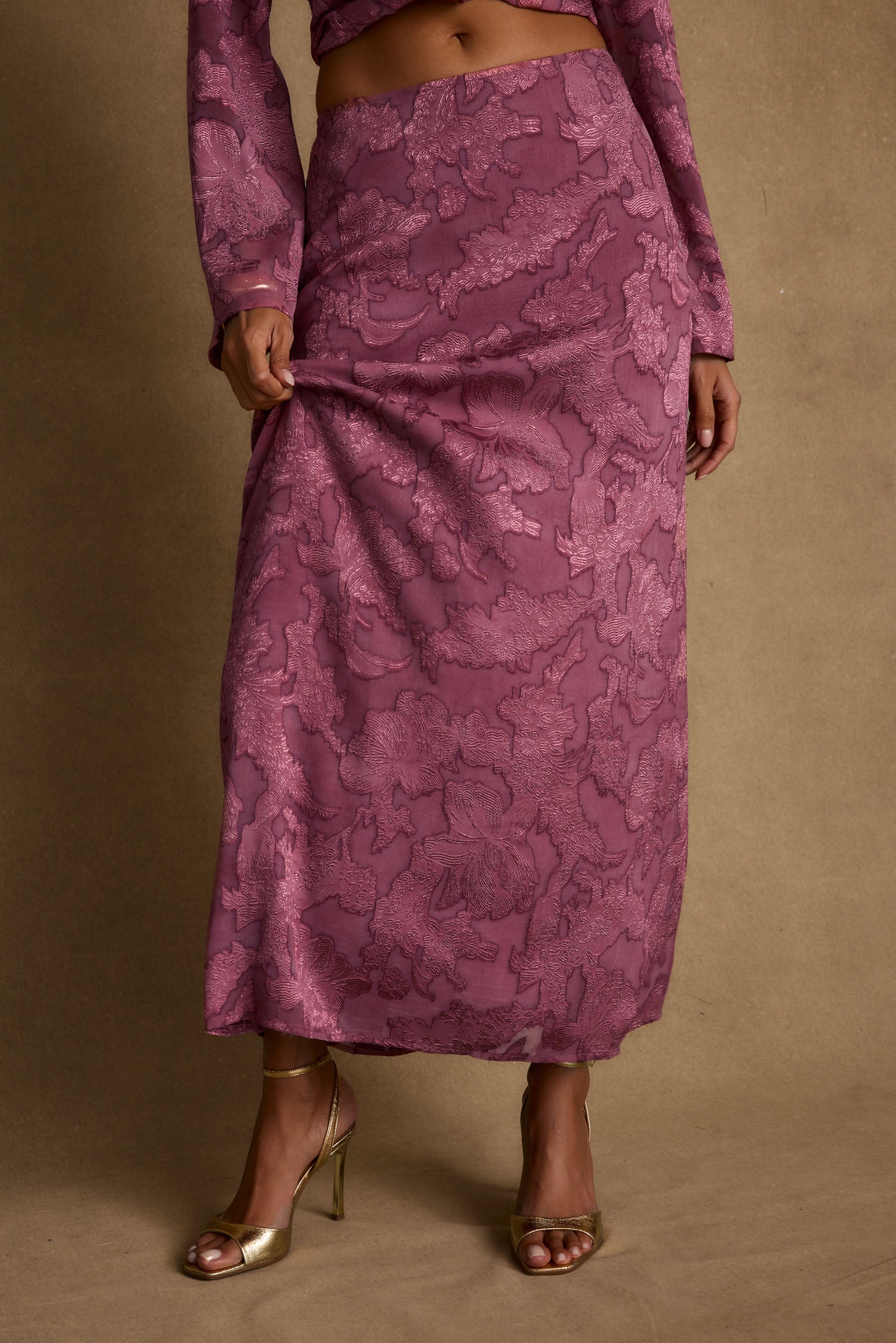 Waverly Mulberry Maxi Skirt