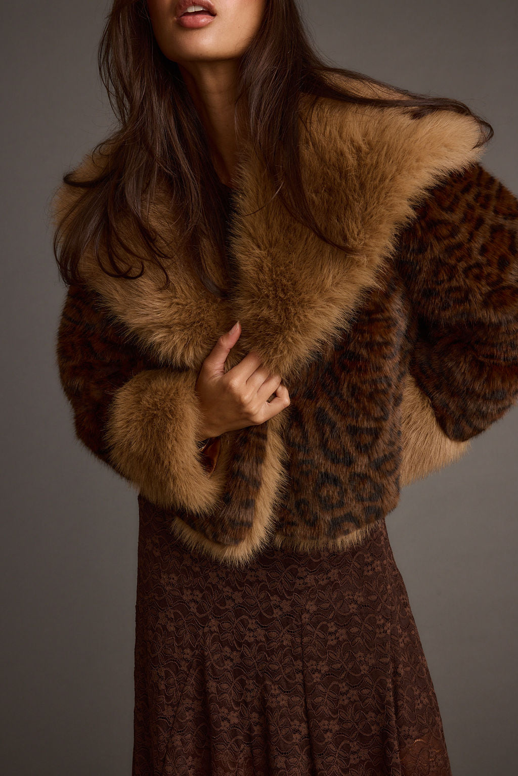 Wild Heart Leopard Faux Fur Cropped Jacket