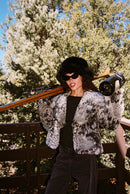 Wild Heart Snake Print Faux Fur Jacket