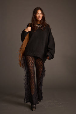 Happy Hour Black Fringe Pants