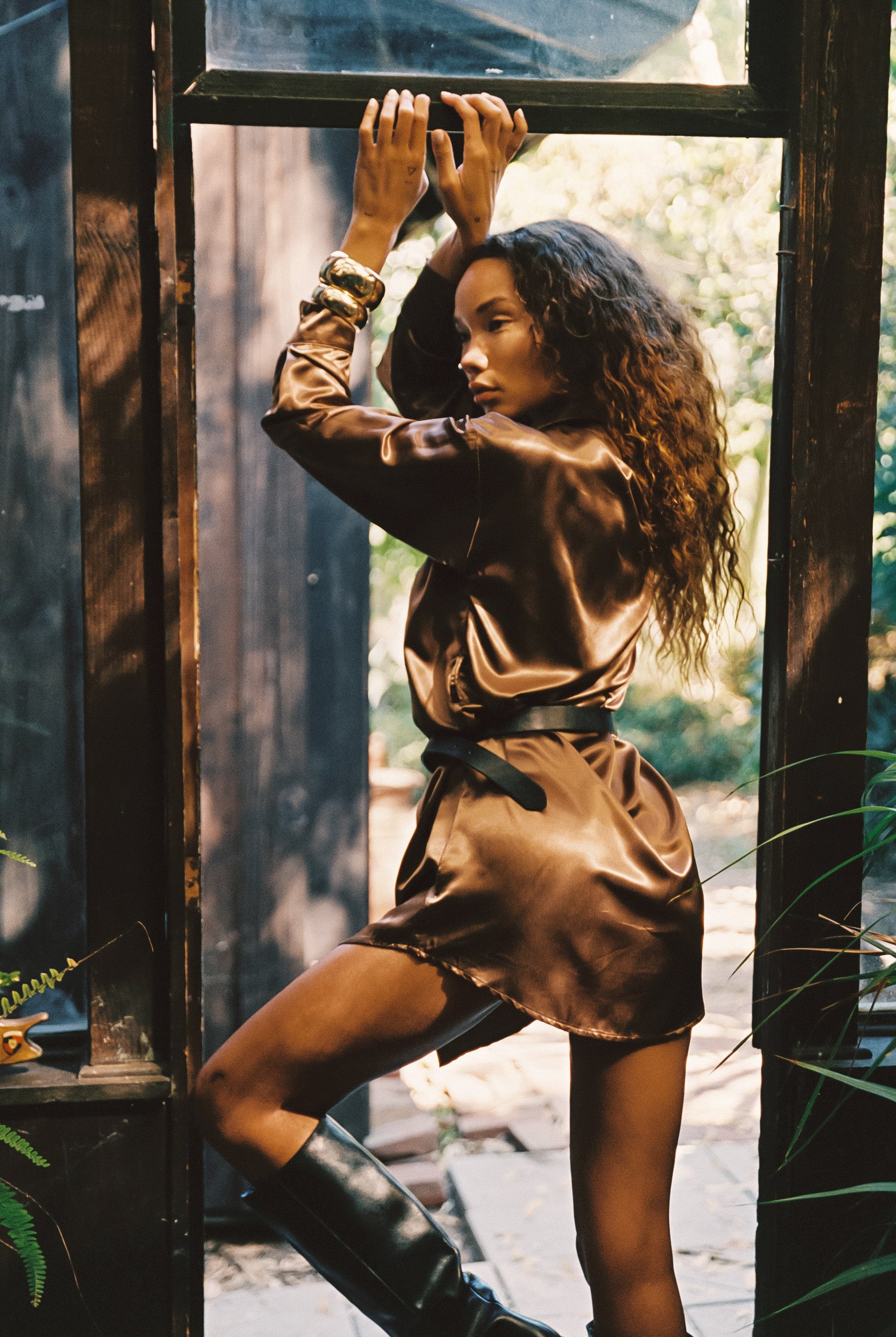 Women's Boho Satin Mini Dress | 12th Tribe Women's Boho Satin Mini Dress | 12th Tribe