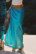 Mirabella Blue Satin Sorbet Maxi Skirt