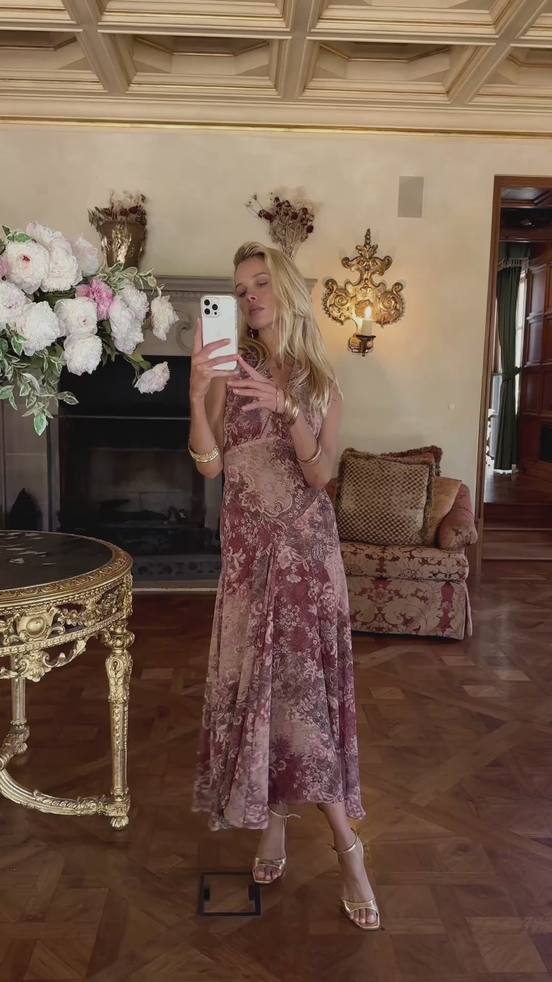 Darcy Berry Floral Chiffon Maxi Dress