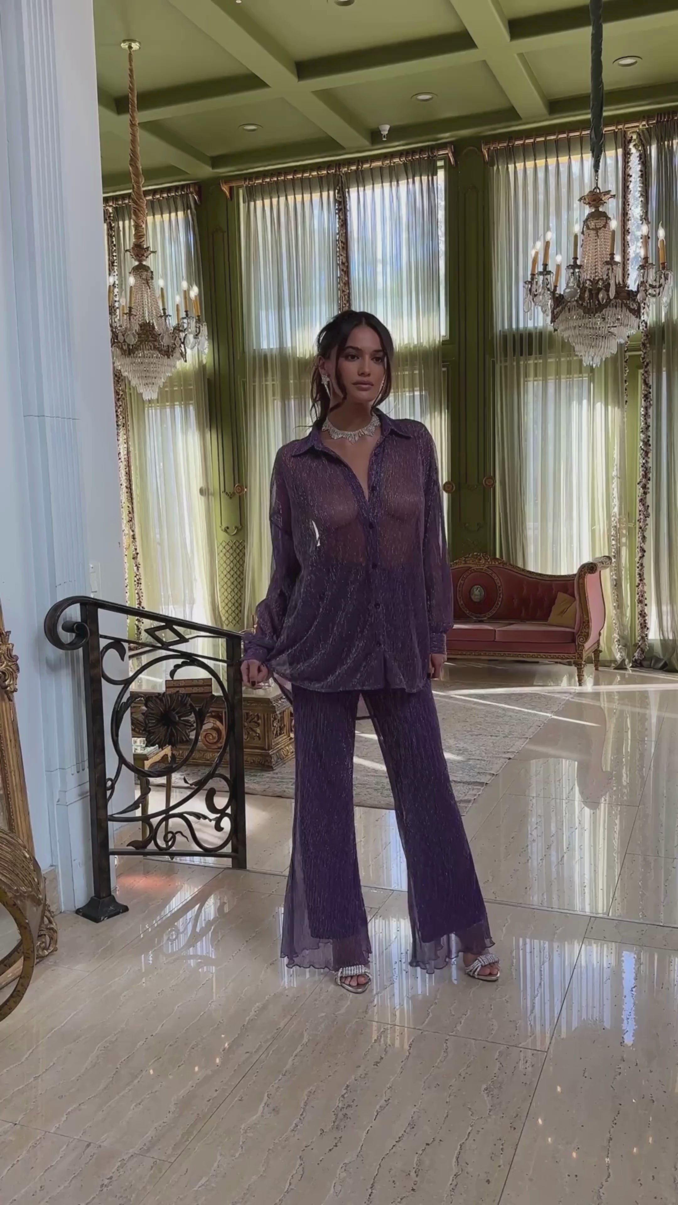 Victoria Purple Pull On Pants