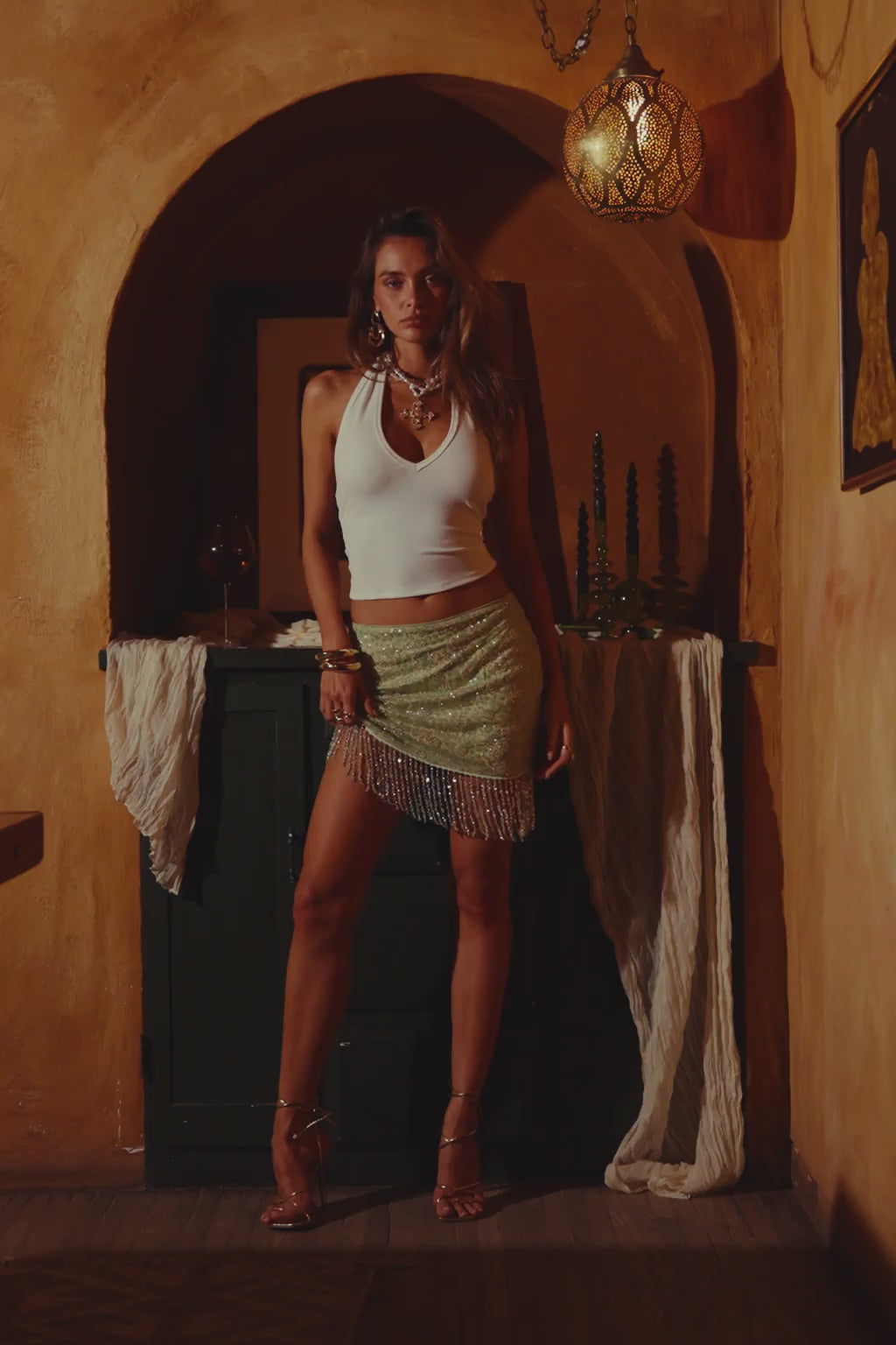 Luna Cove Sage Fringe Mini Skirt – 12th Tribe