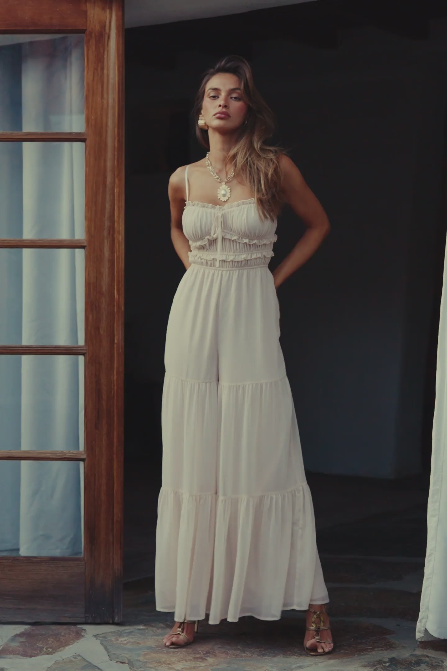 Women's Blush Chiffon Jumpsuit | 12th Tribe