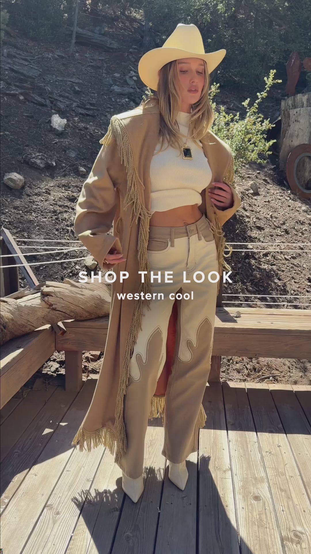 Montrose Camel Fringe Coat