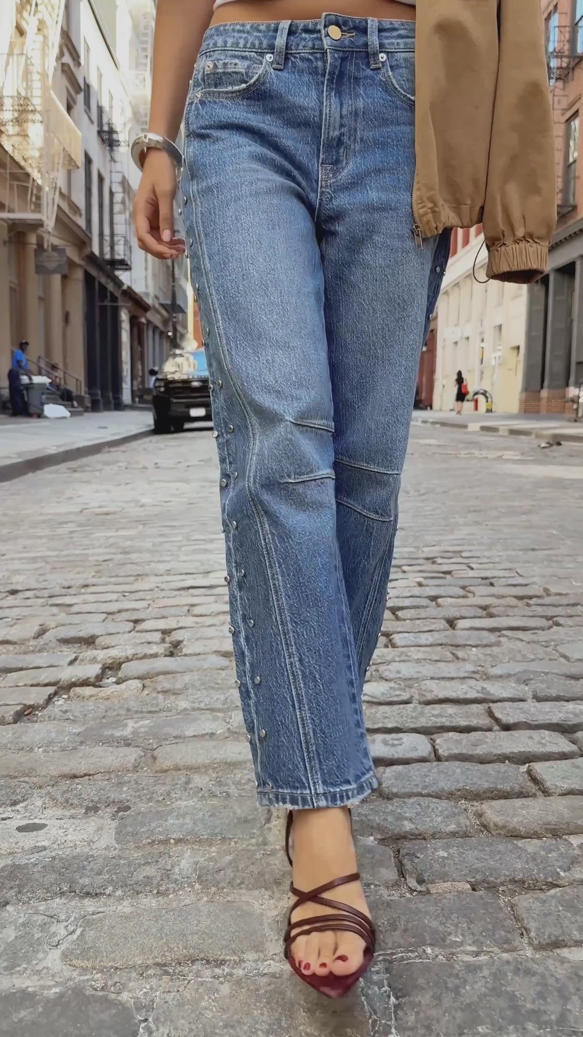 Muse Studded Barrel Jeans