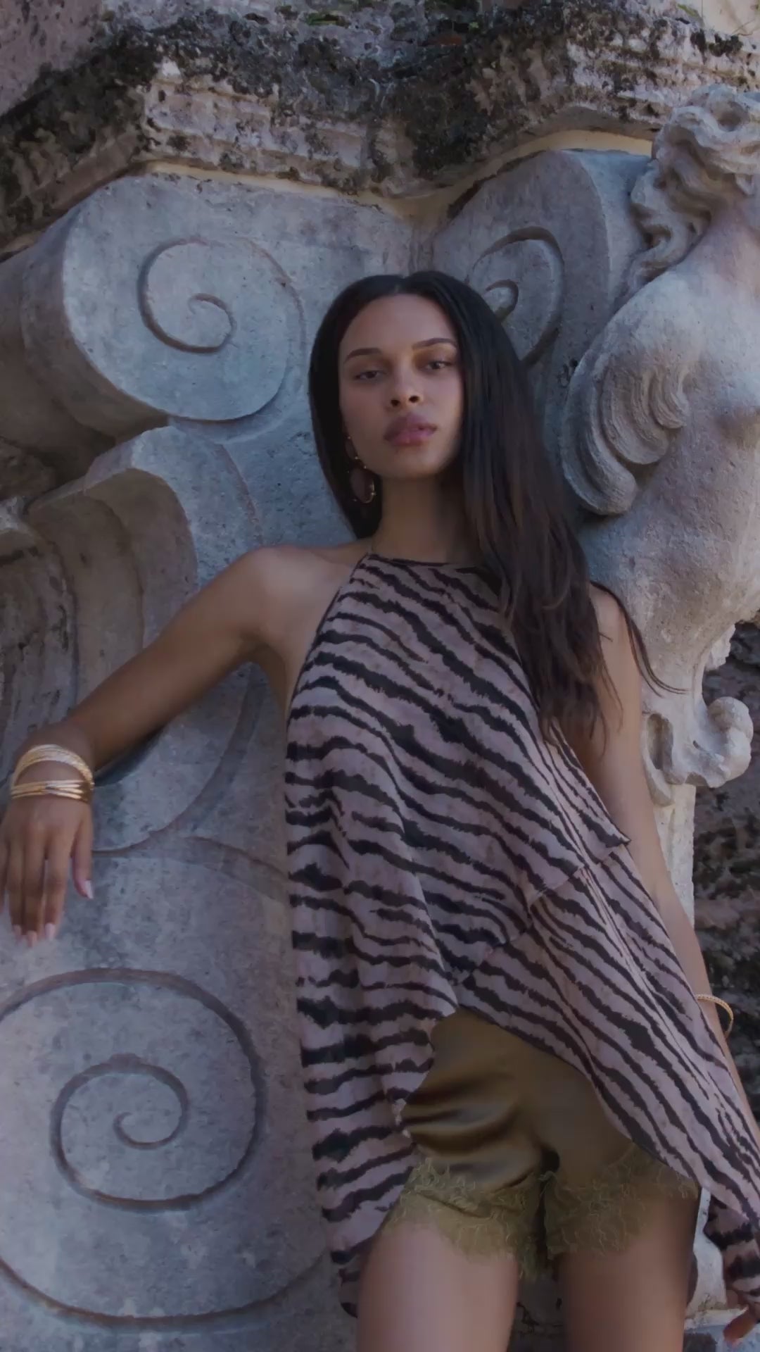 Rayna Tiger Stripe Halter Top