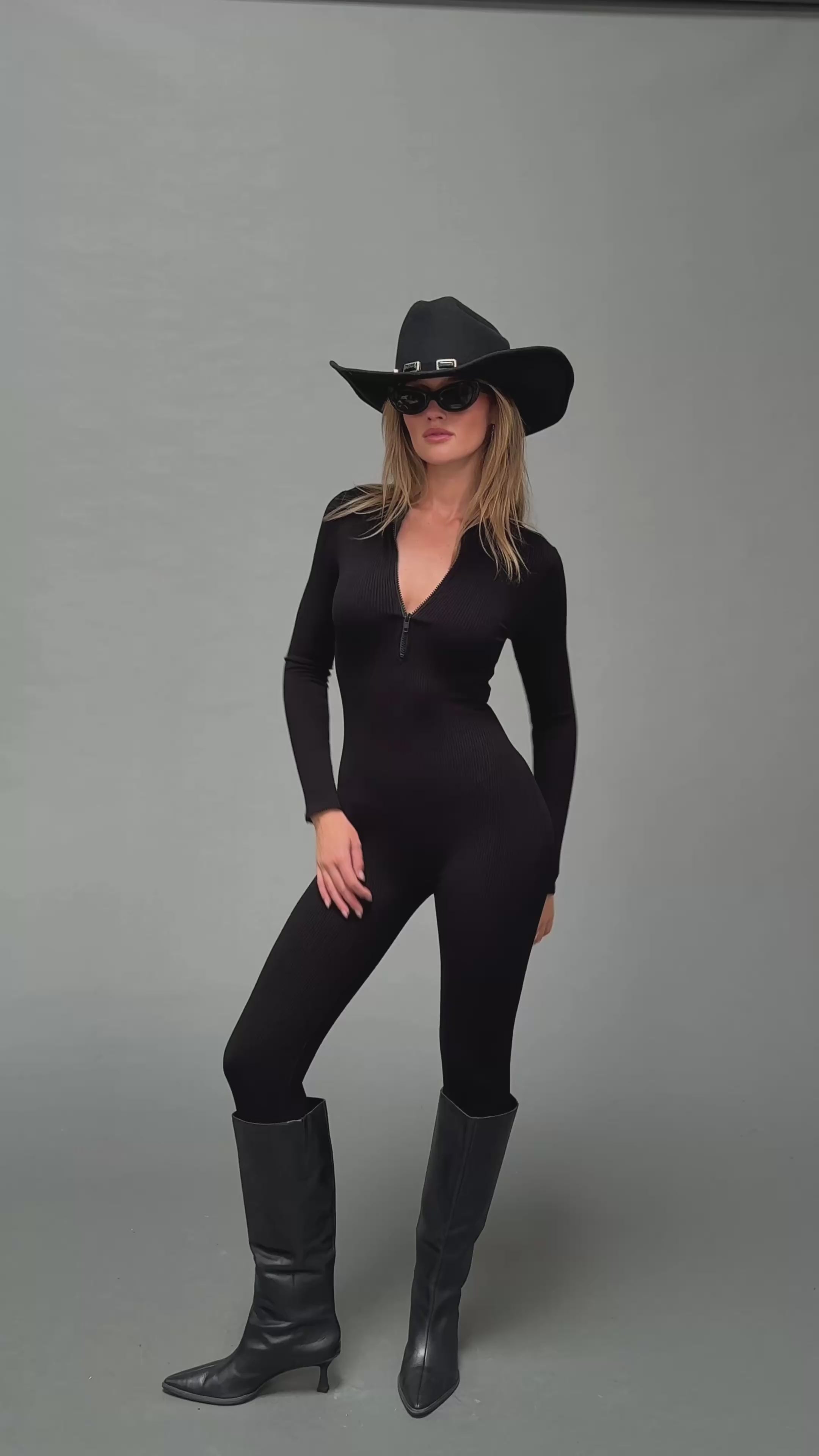 Nordic Black Ribbed Jumpsuit | 12th Tribe