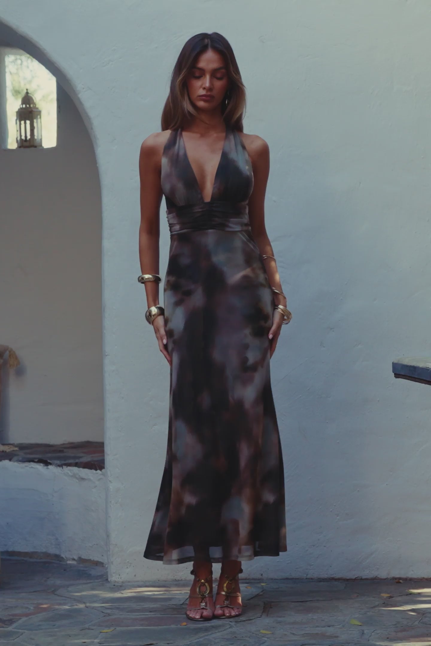 Rosalia Olive Mesh Maxi Dress
