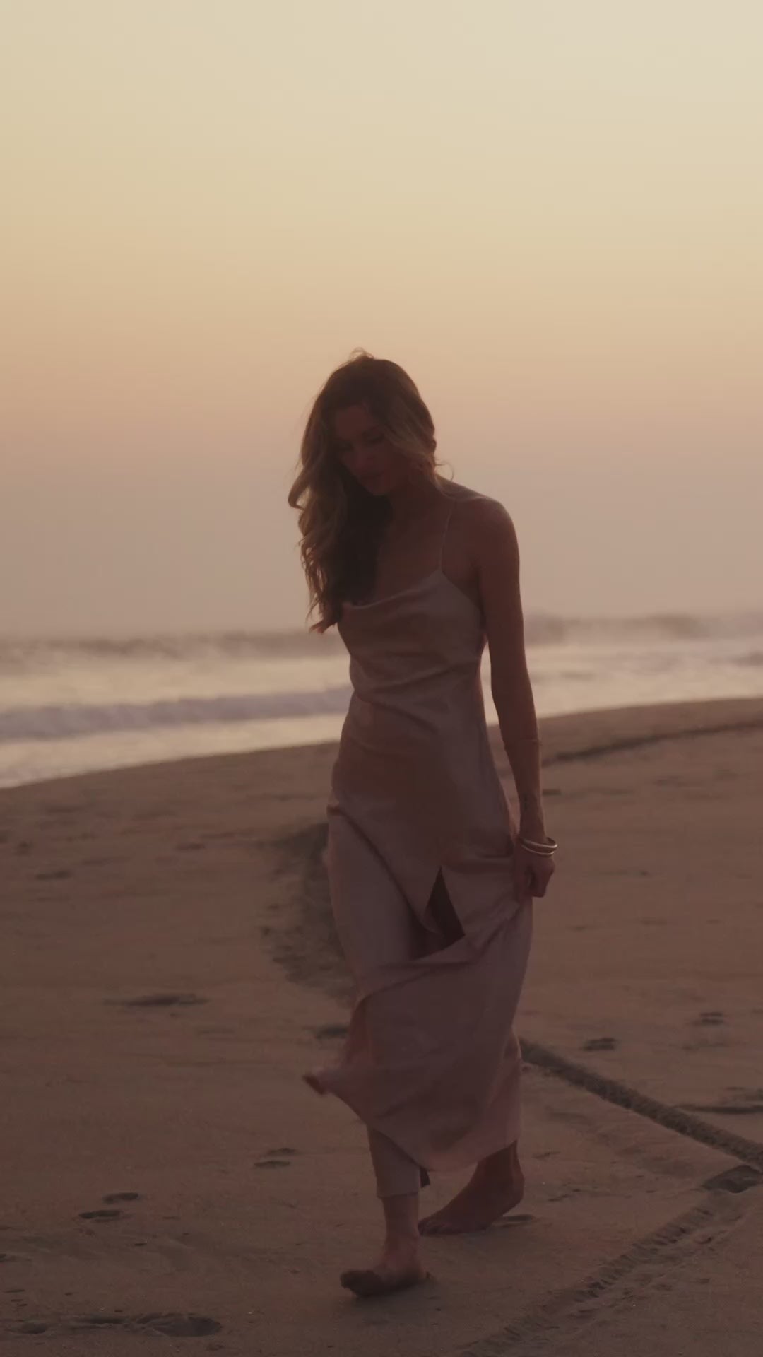 champagne beach dress Natalia Satin Maxi – 12th Tribe Beach wedding dress AIMEE BACKLESS KNITTED DRESS meta-color-sg-perfect-spread-dress-shirt-micro-check-pink made from satin US Size:XS - US 2