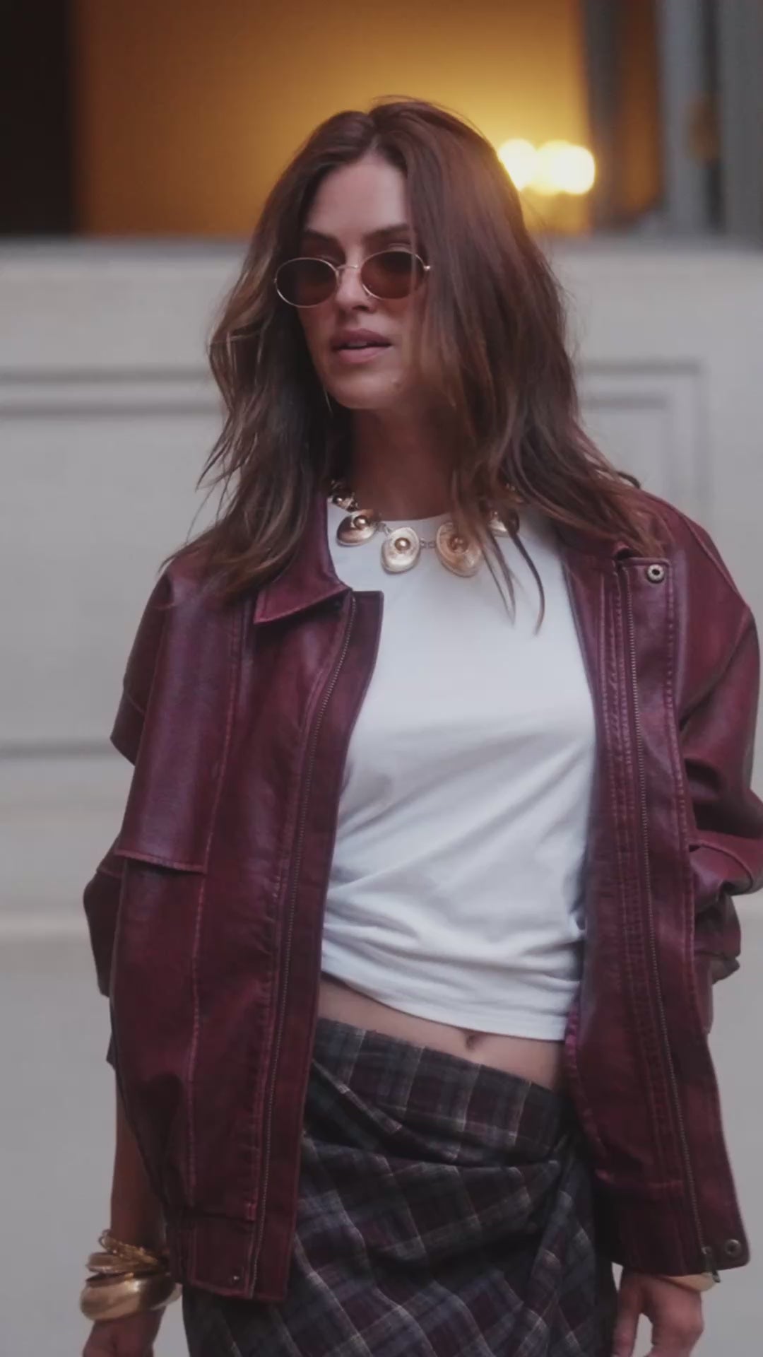 London Calling Mulberry Oversized Faux Leather Jacket