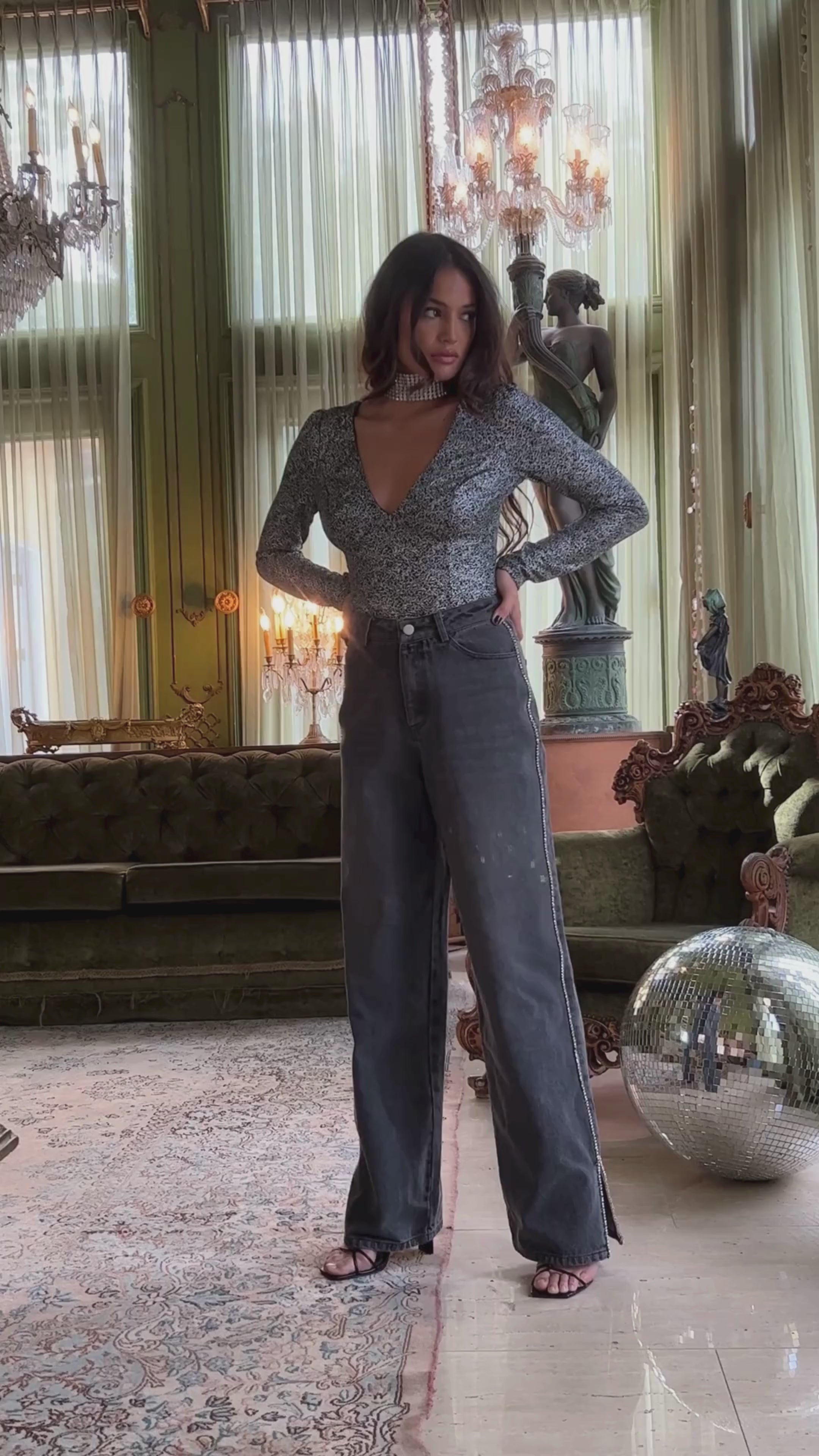 Dana Silver Long Sleeve Bodysuit | 12th Tribe