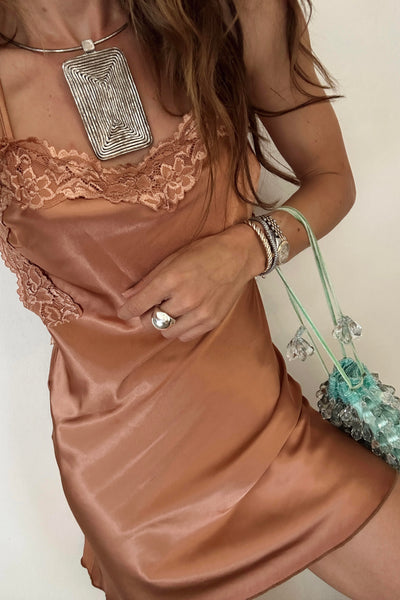 Wynona Copper Mini Slip Dress