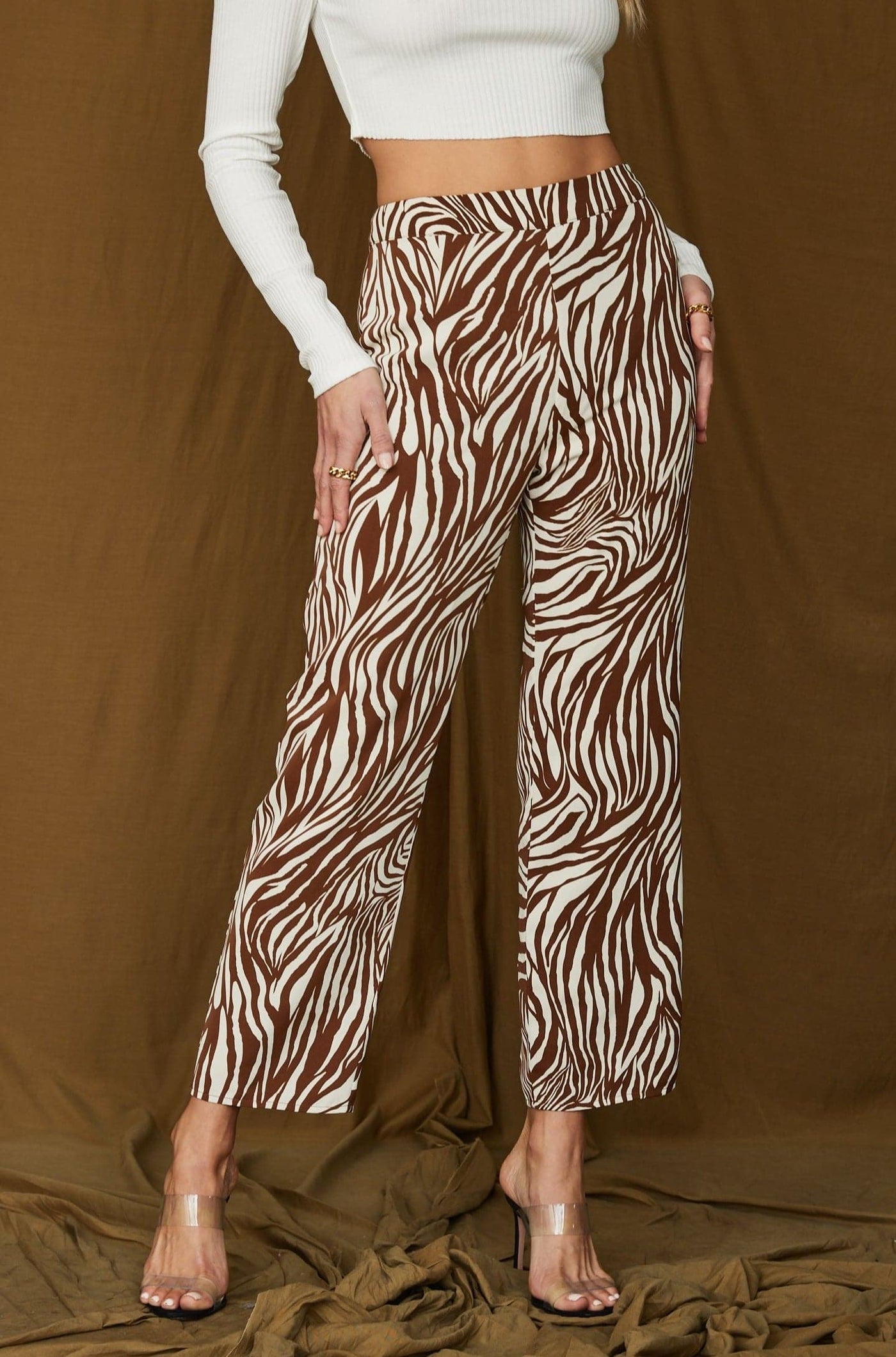 Nia Brown Zebra Trousers