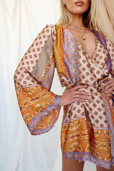 Gold Standard Multicolored Kimono Dress