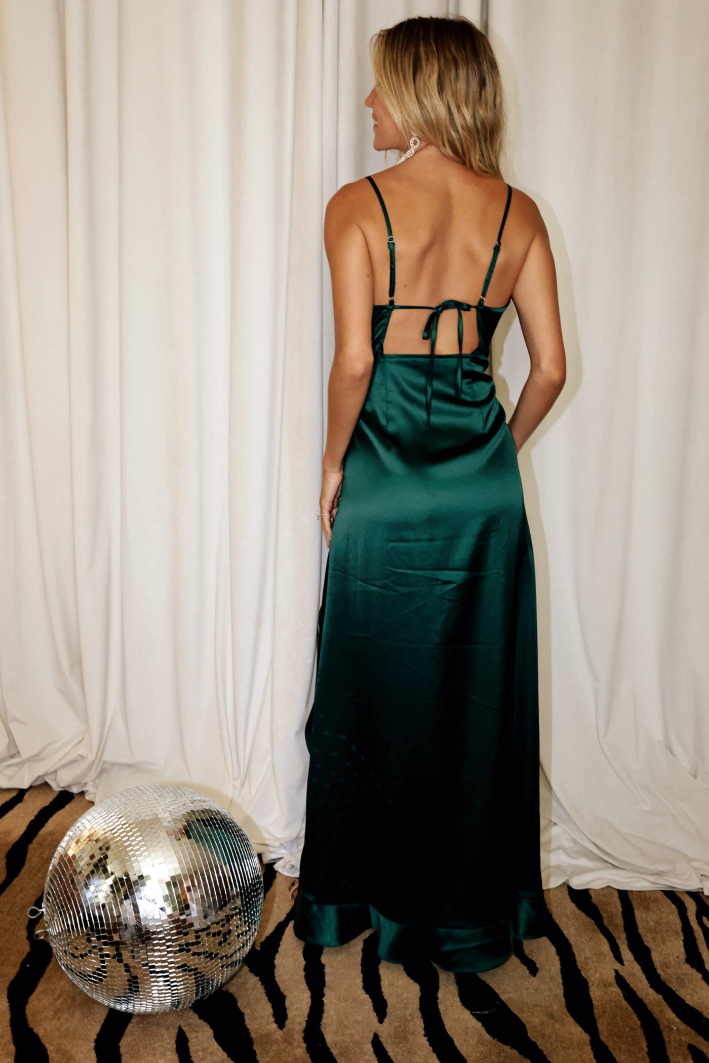 Christa Emerald Ruffle Maxi Dress