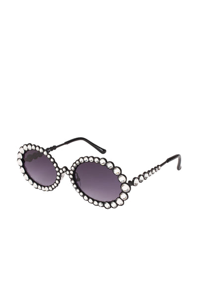 Bennie Black Rhinestone Sunglasses