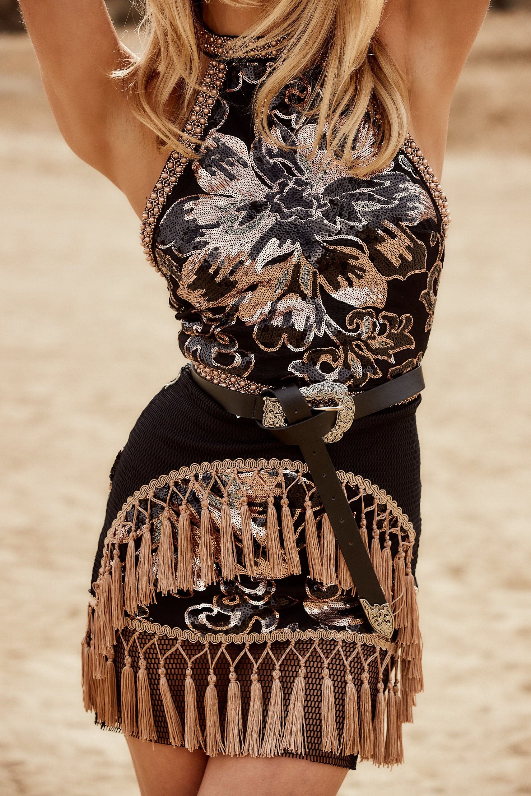Gold Fringe Dress for Women Gold Fringe Dress for Women