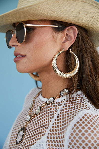 Madre Gold Statement Hoops