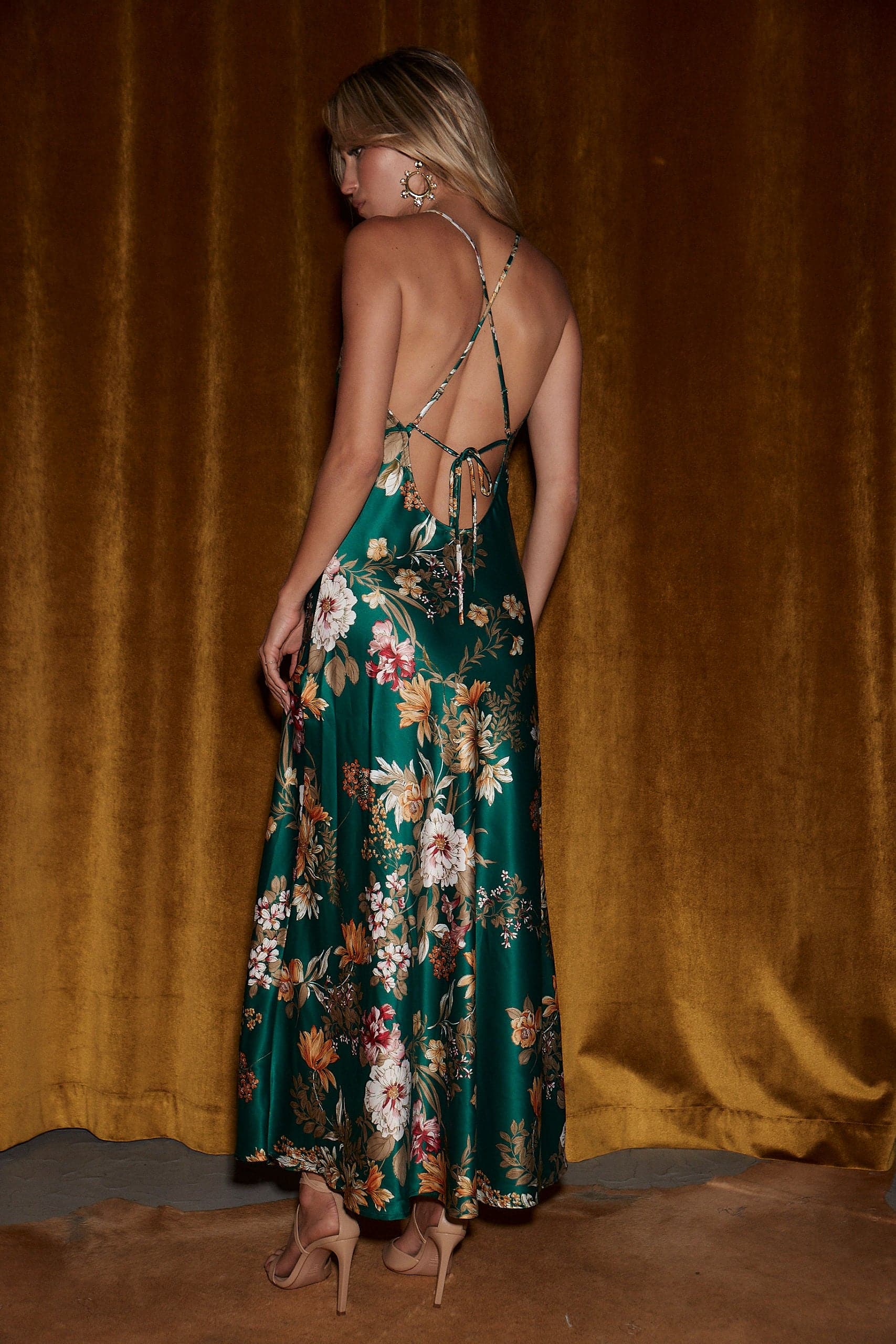 Natalia Emerald Floral Maxi Dress