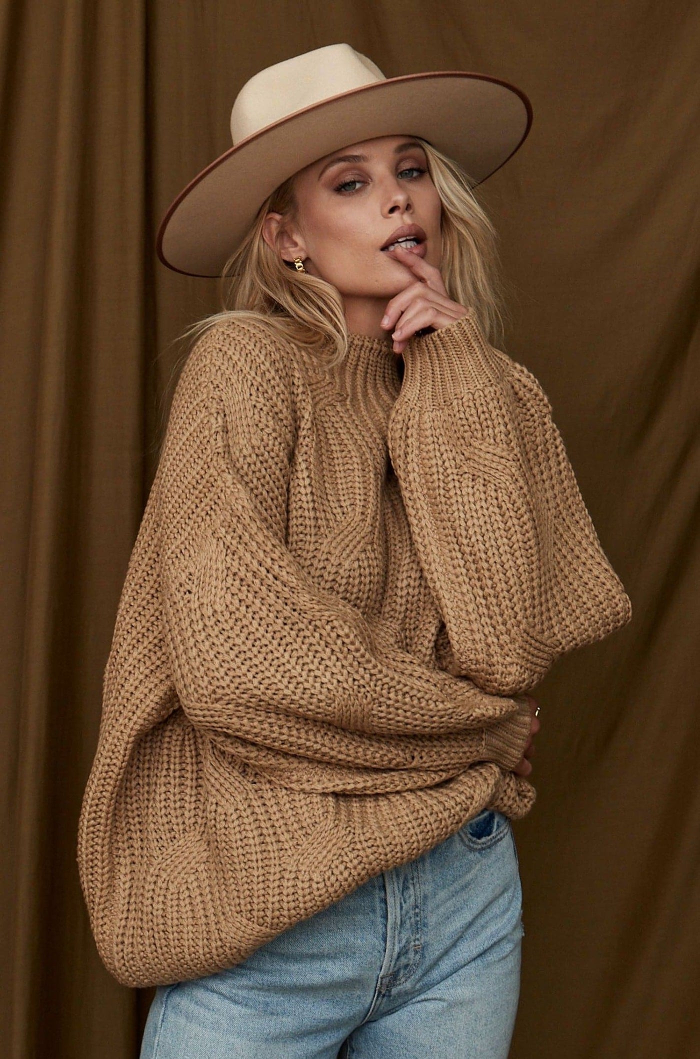 Jana Beige Oversized Sweater