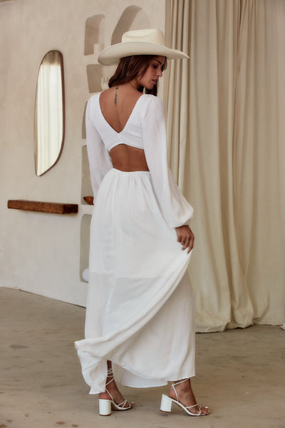 Reina White Cutout Maxi Dress