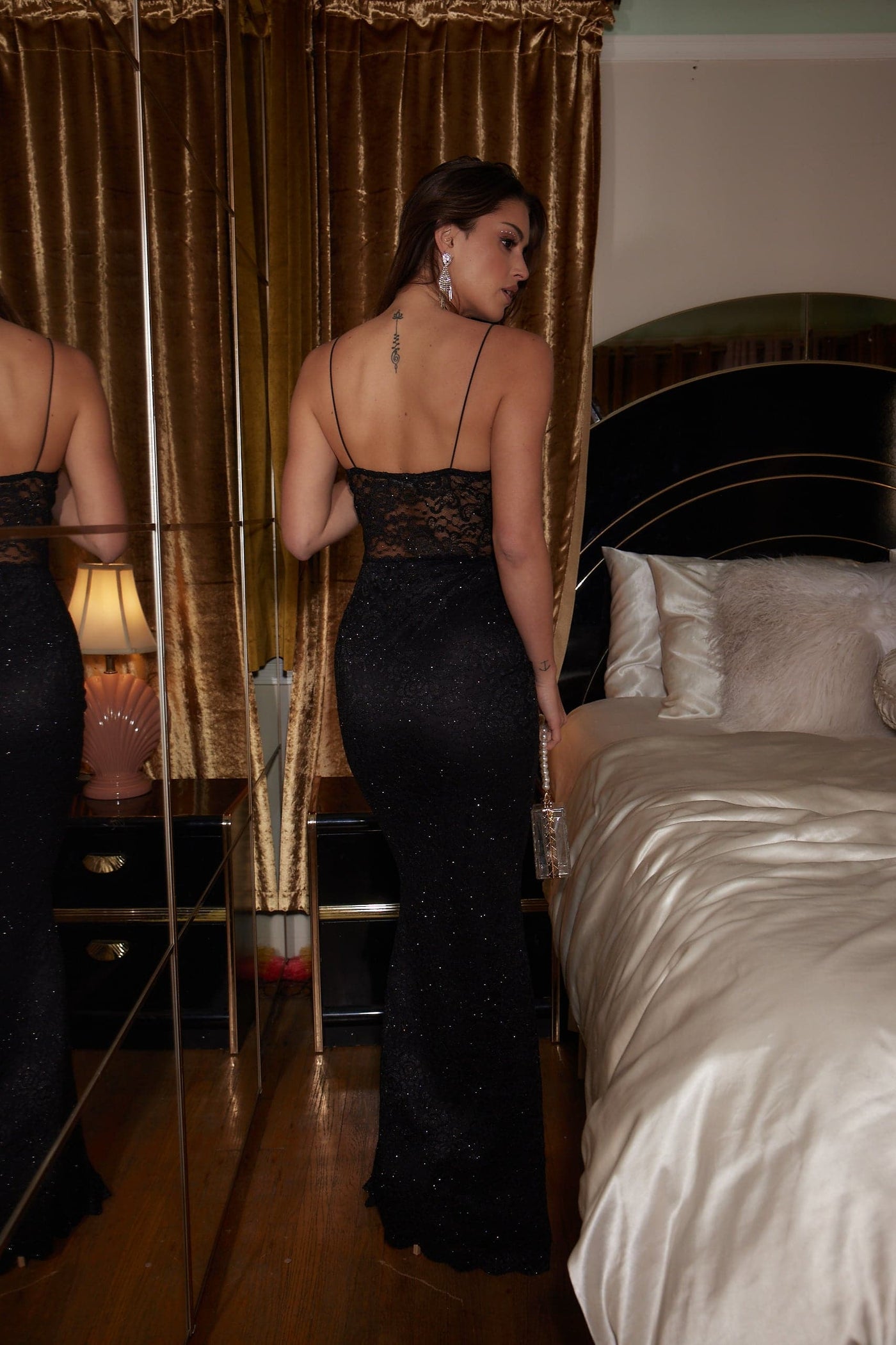 Lizette Black Lace Maxi Gown