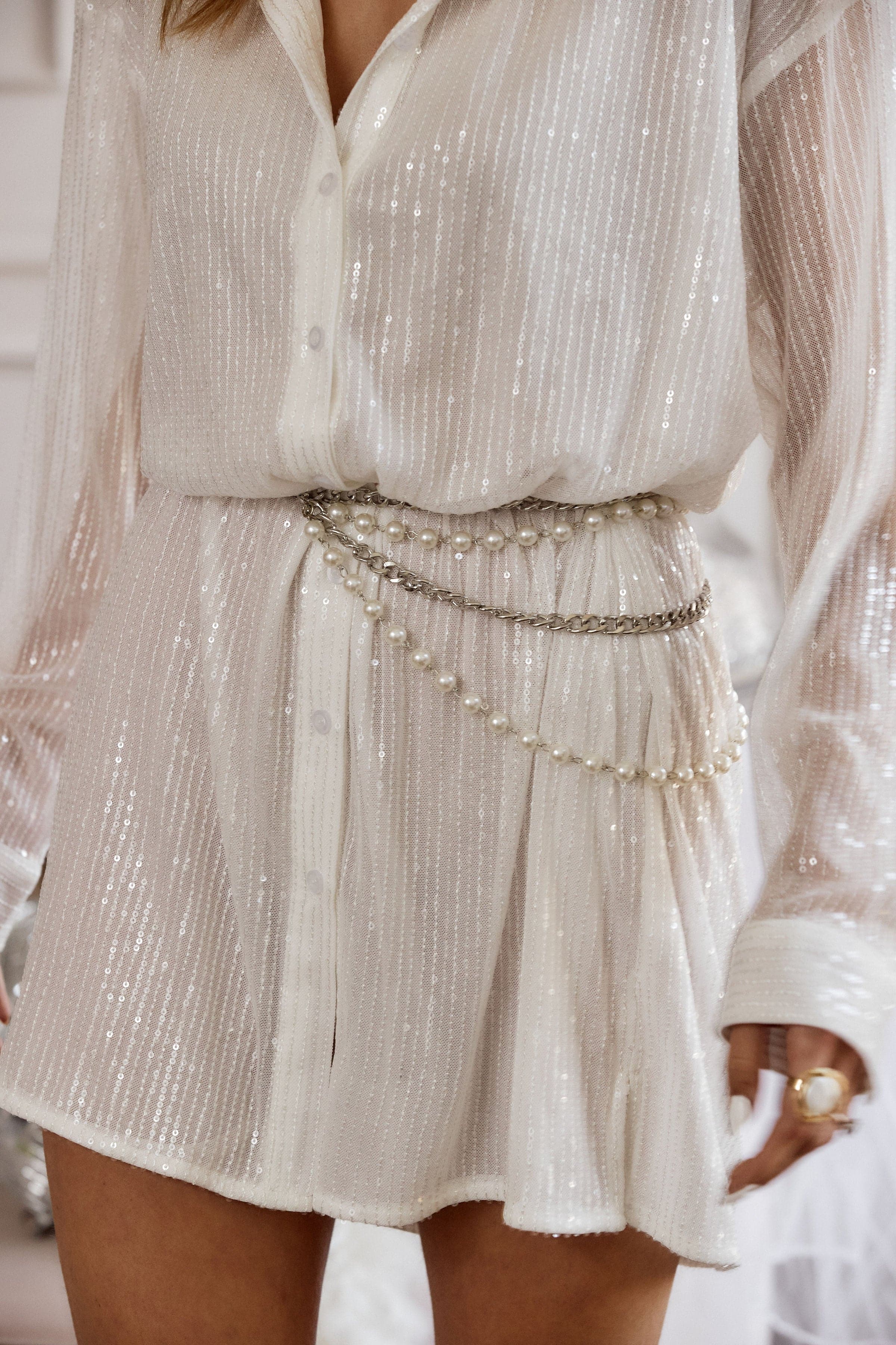 Mimi Pearl and Silver Chain Belt | 12th Tribe Mimi Pearl and Silver Chain Belt | 12th Tribe