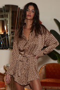 After Dark Brown Retro Satin Mini Dress