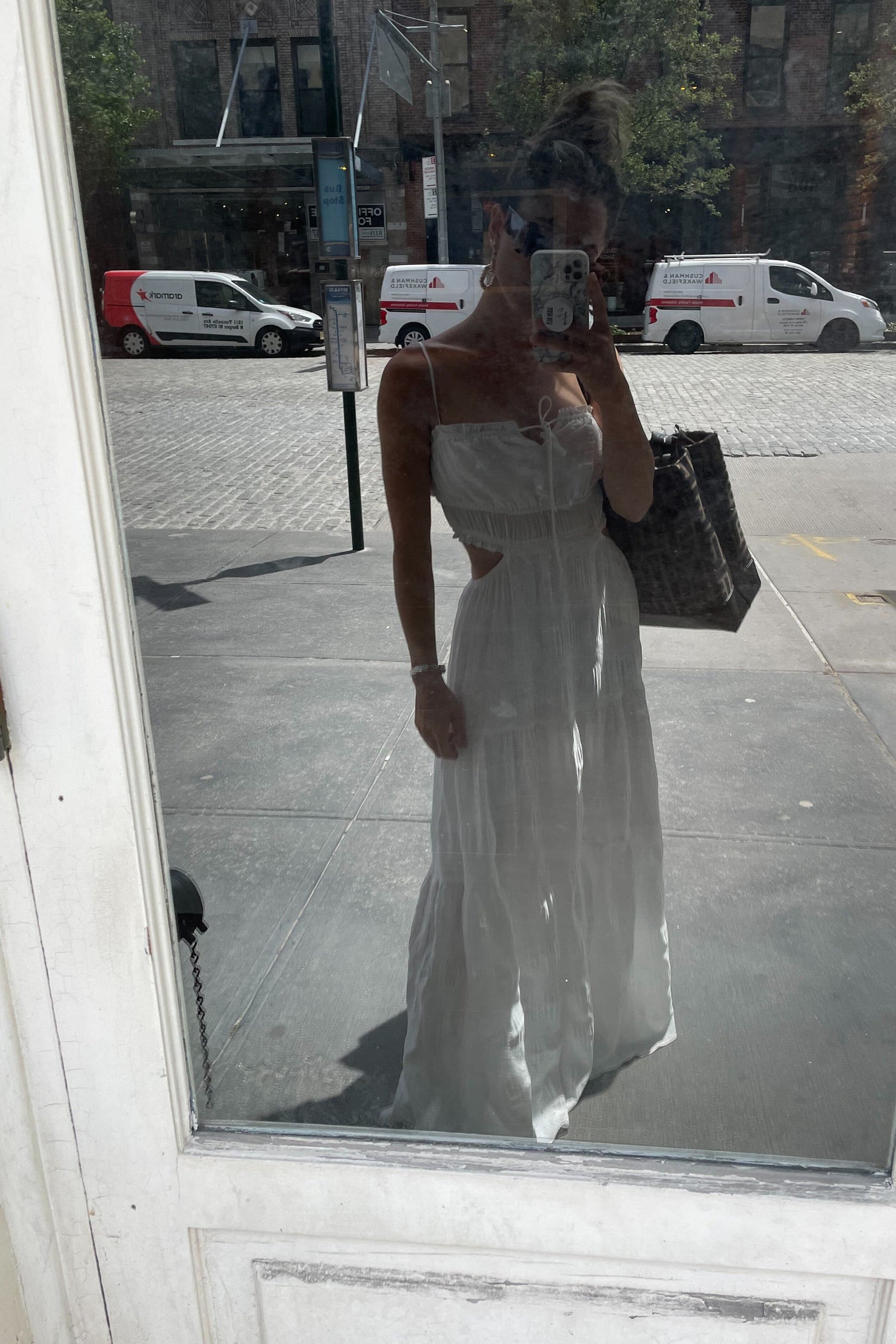 Paola White Boho Maxi Dress