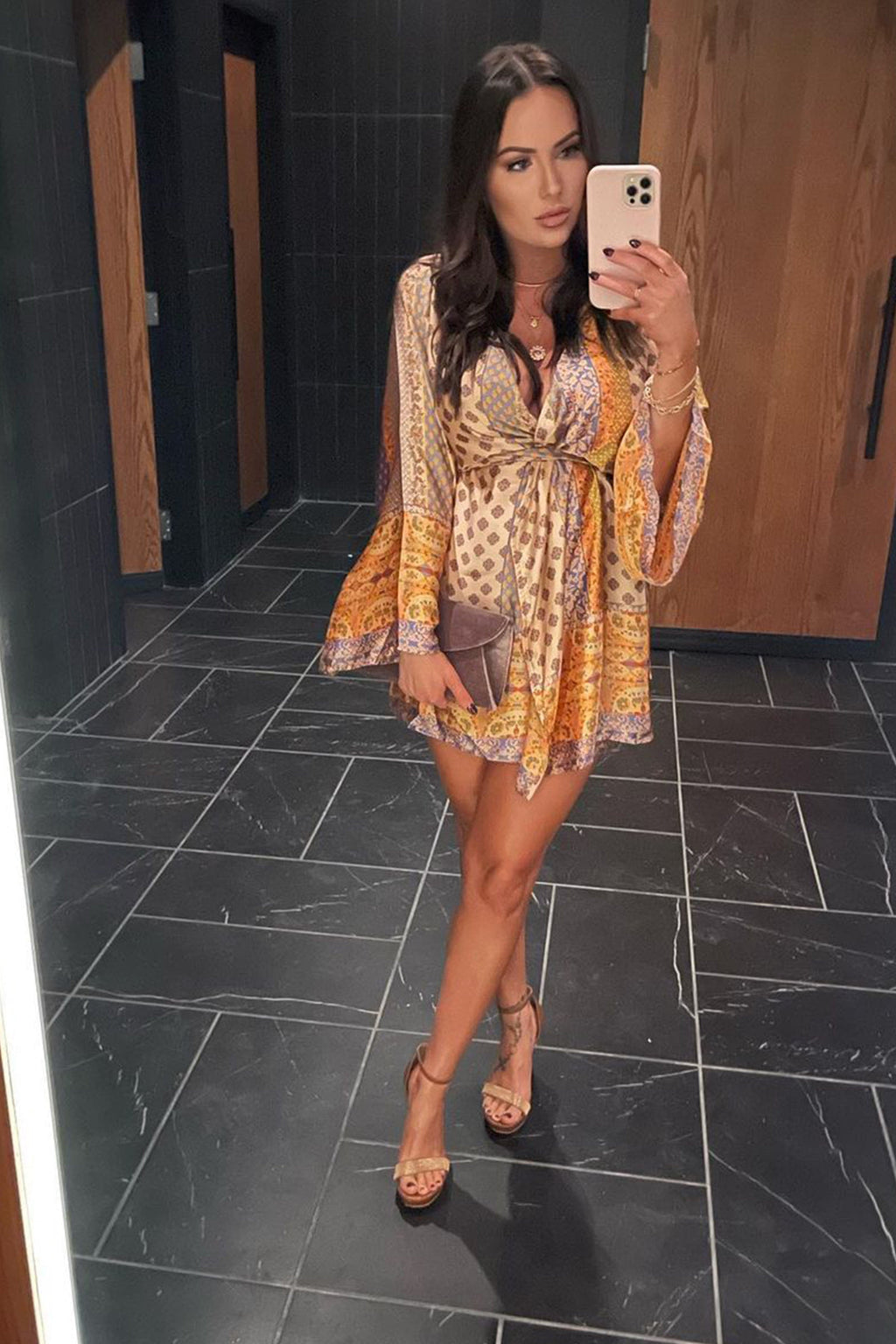 Gold Kimono Dress for Women | 12th Tribe Gold Kimono Dress for Women | 12th Tribe