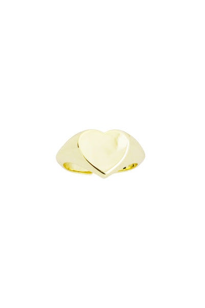 Lacey Gold Heart Signet Ring