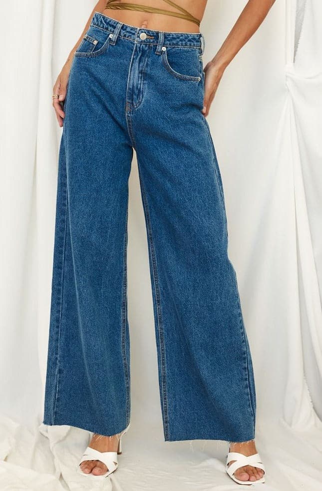 Lincoln Blue High Rise Wide Leg Jeans