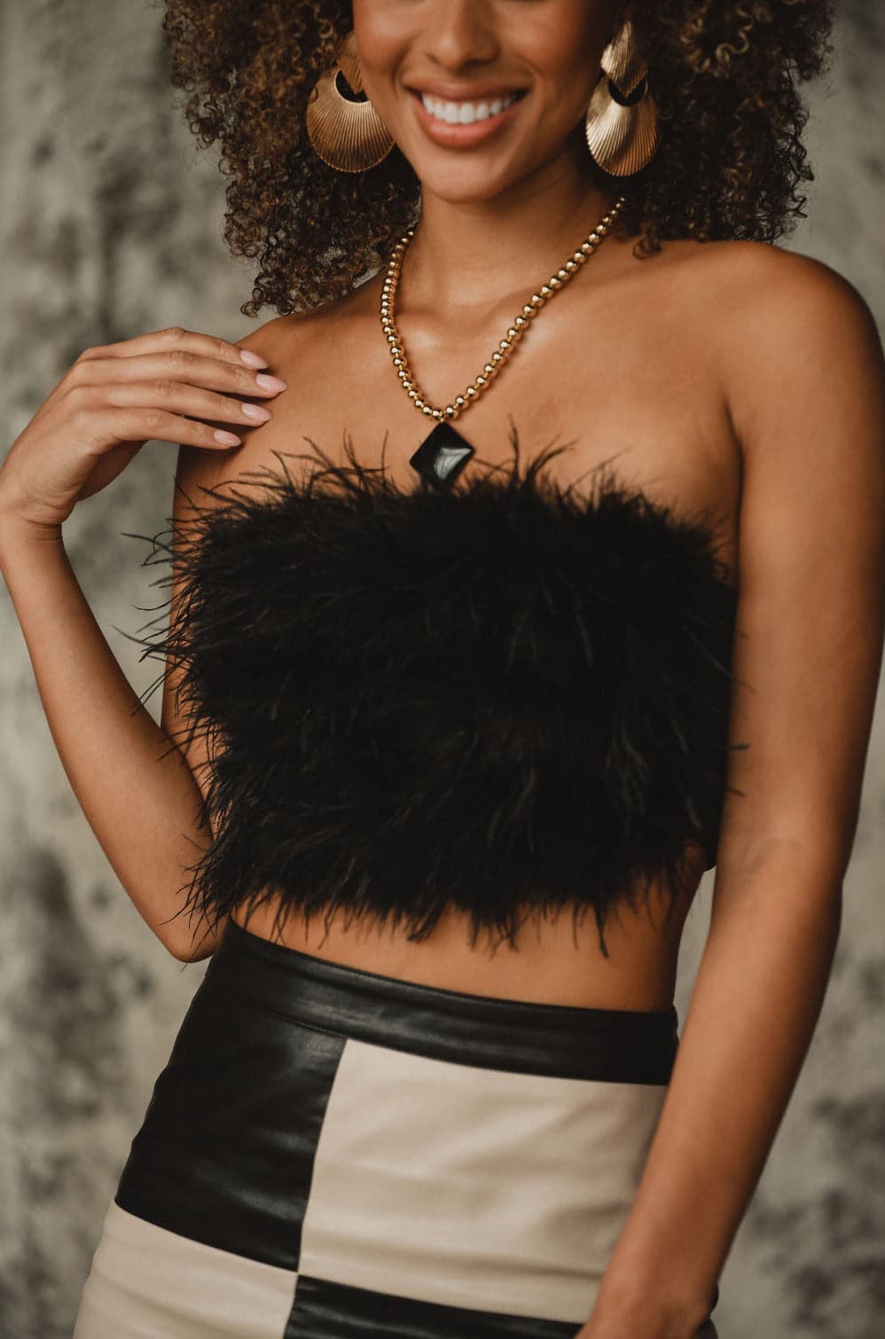 Chanel Black Faux Feather Top – 12th Tribe